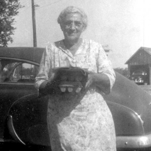 Grandma Edna Ware bringing eggs to town