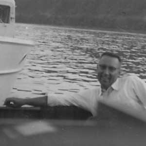 On a boat ride in 1957