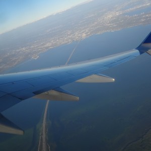 Taking off over Tampa Bay