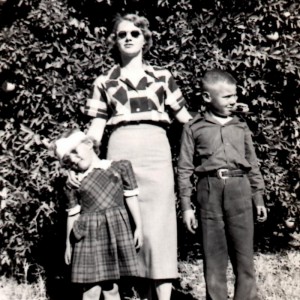 With my mother and brother, 1950