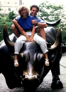Riding the Wall Street bull w/ Vic in 1991