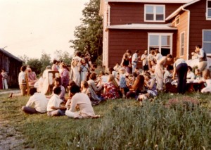 Community party on lawn of our then red house 1974