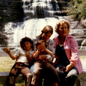 With Virginia, David, and Anthony, 1977