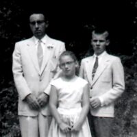 At Grandpa's funeral, 1954